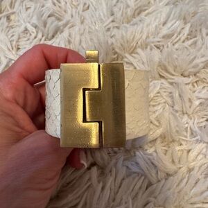 Chic Gold and White Cuff Bracelet